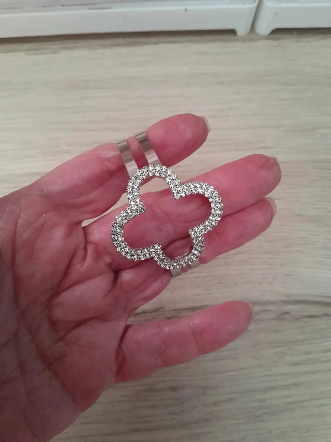 Pulseira ajustável, prateada com strass N°02 – photo 5